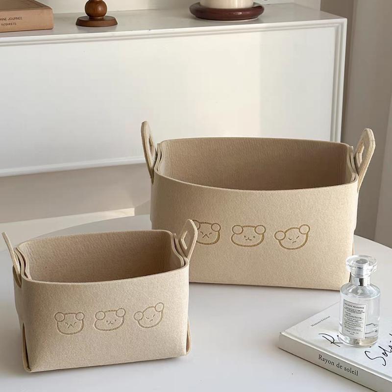 Plush storage basket, office organizer box, foldable storage basket, for snacks, toys, cosmetics, laundry hamper