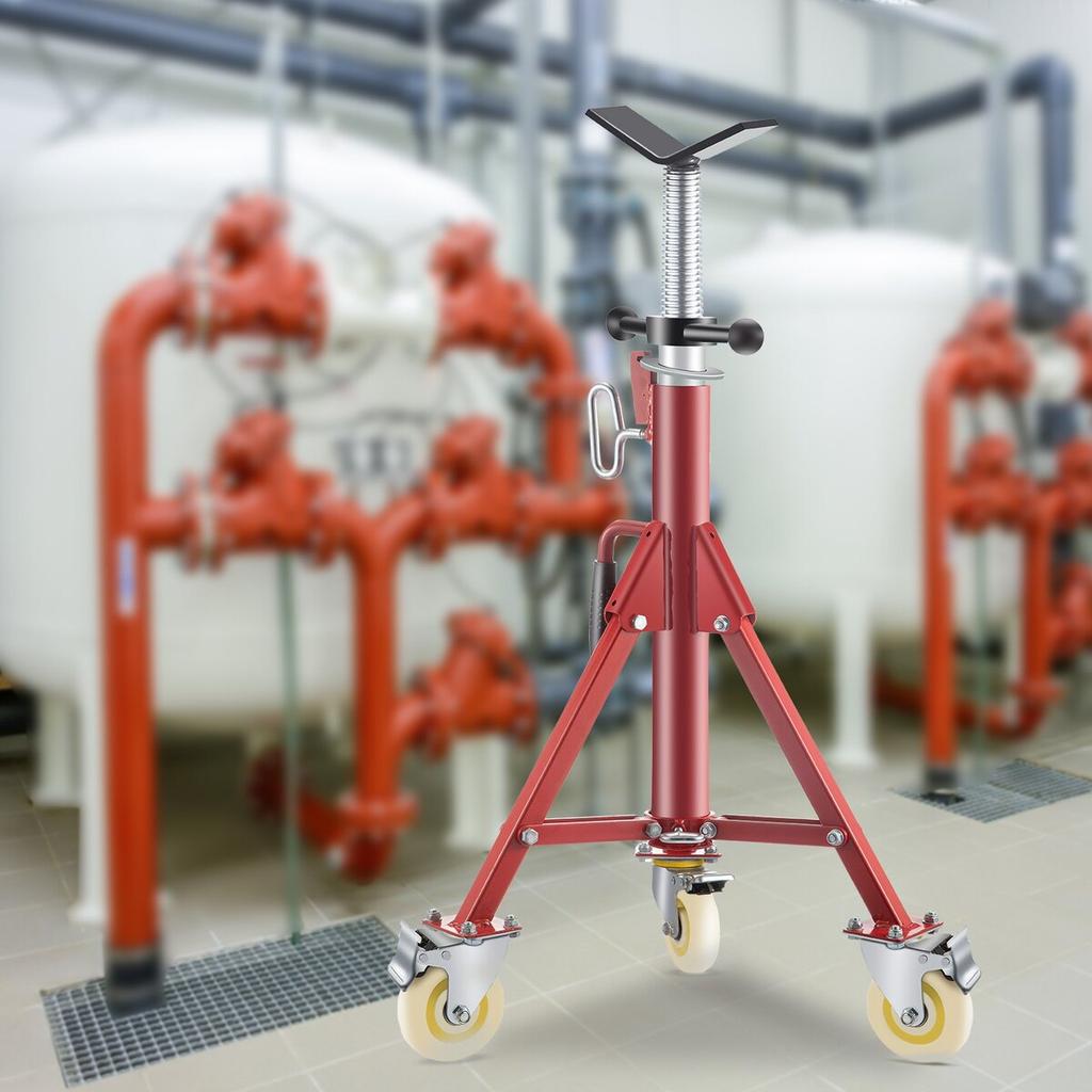 Pipe Stand, Pipe Jack Stand, V Head Pipe Stand Adjustable Height 28-52 Inch, Pipe Jack Stands with Casters 882 LB, Folding Portable Pipe Stands 1/8 To