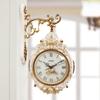 Double-sided Wall Clocks Vintage Art Decoration Clocks Living Room Elegant Clock Silent Luxury Wall Watch Aesthetic Decorations