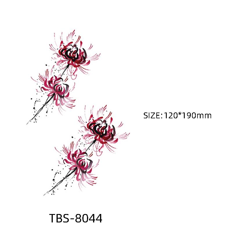 

Водонепроницаемые полуперманентные черно-белые наклейки-татуировки с тотемными цветами 120*190mm