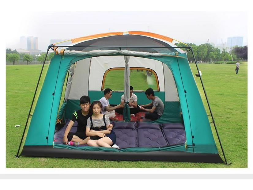Double-Layer Outdoor Tent: Two Rooms & Living Area - Spacious, Portable, and Durable for Camping & Picnics