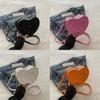 Fashionable 2024 Autumn Minimalist Colorblock Heart Shaped Shoulder Bag For Trendy Individuals