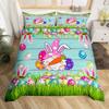 Easter Egs Soft Duvet Cover Easter Beding Set,Rabit Tail Warm Comforter Cover Lovely Carton Rabit Pet Animal Comfortable Quilt Cover Single Quen