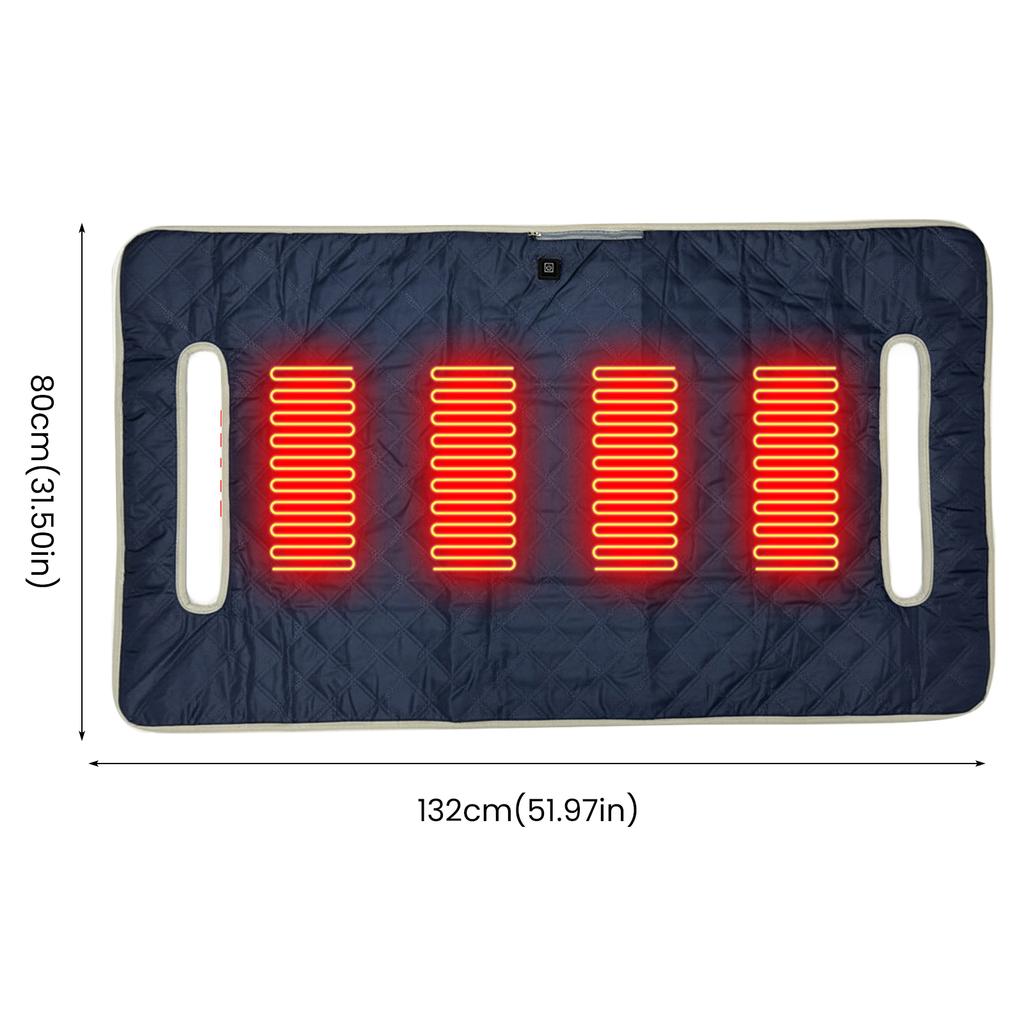 4-Zones Heated Seat Cushion For Golf Cart Electric Warming Seat Towel Blanket USB Rechargeable Heated Blanket Easy to Clean