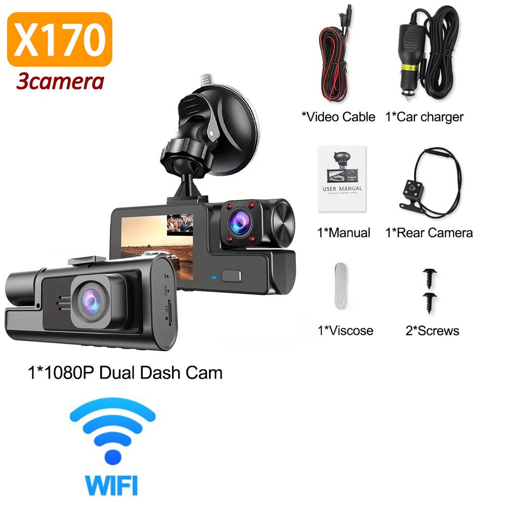 2/3 Channel Dash Cam for Cars Camera WIFI Car DVR 1080P Video Recorder Front inside Rear View Camera Black Box Car Assecories