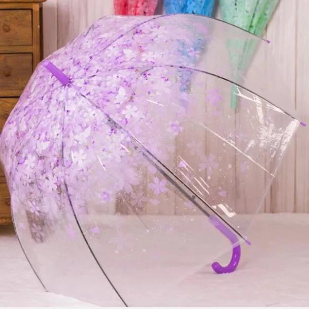 

Романтический зонт принцессы Аполлона Сакуры, прозрачный зонт из ЭВА, женский зонт от дождя и солнца с длинной ручкой, прямой зонт фиолетовый