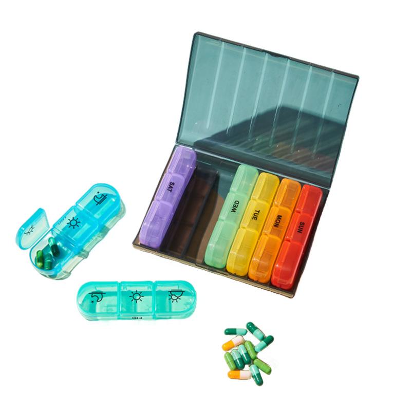 Scatola Portatile per Conservazione Medicine Settimanale Mattina Sera per Portapillole Contenitore Compresse Strumento per la Cura della Salute per Portapillole