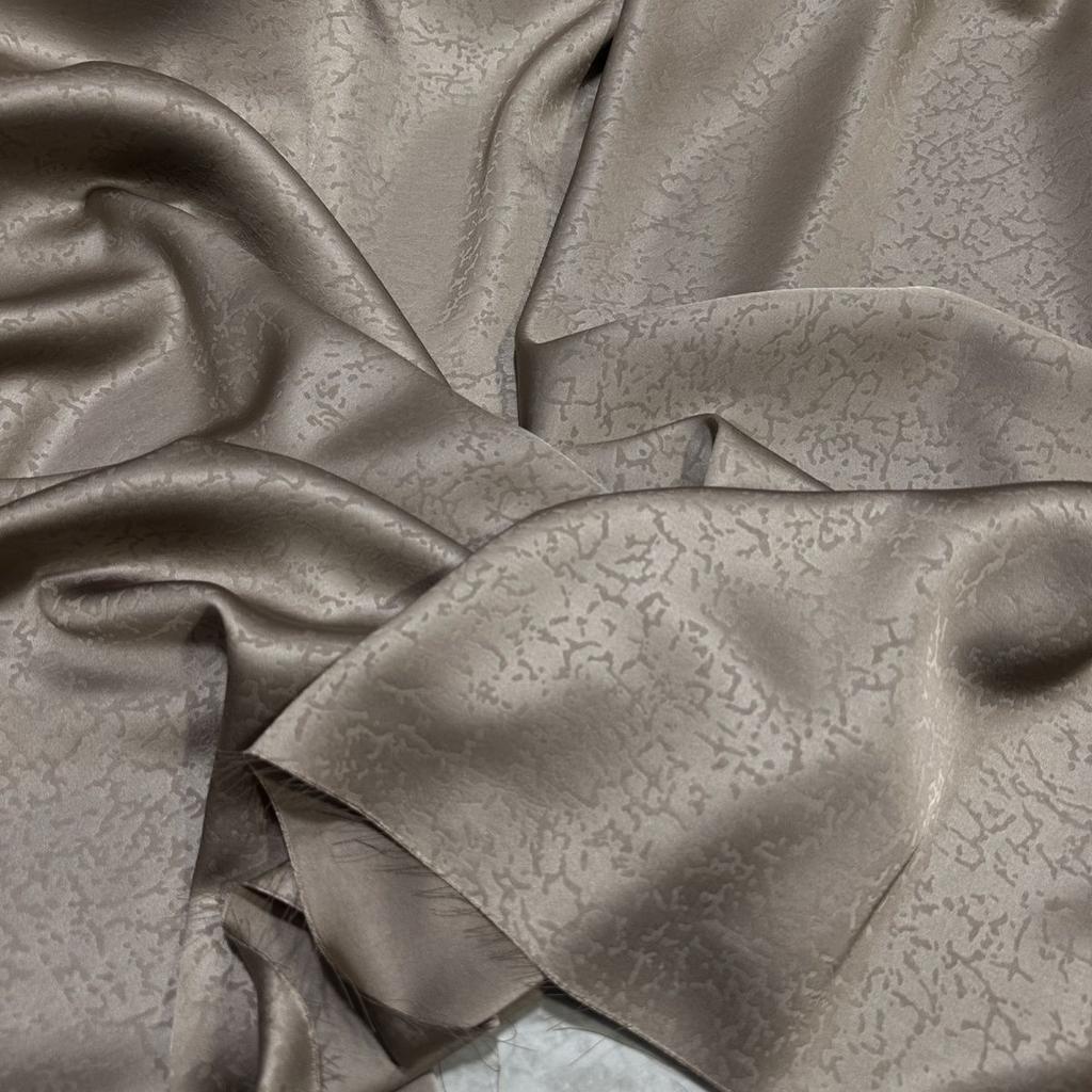 Dark Patterned Jacquard Smooth Satin Fabric Suitable for Wedding Dresses Formal Gowns and Designer Clothing Fabrics
