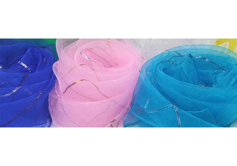 10pcs 60x60cm Solid Colors Chiffon Organza Silky Scarf Baby Girls Children Kindergarten Dance Performance Square Neck Scarf
