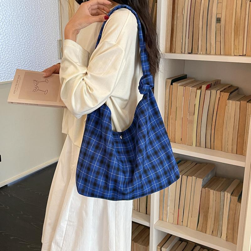Underarm Bag Women's Large Capacity Plaid Tote Bag Commuter Shoulder Bag