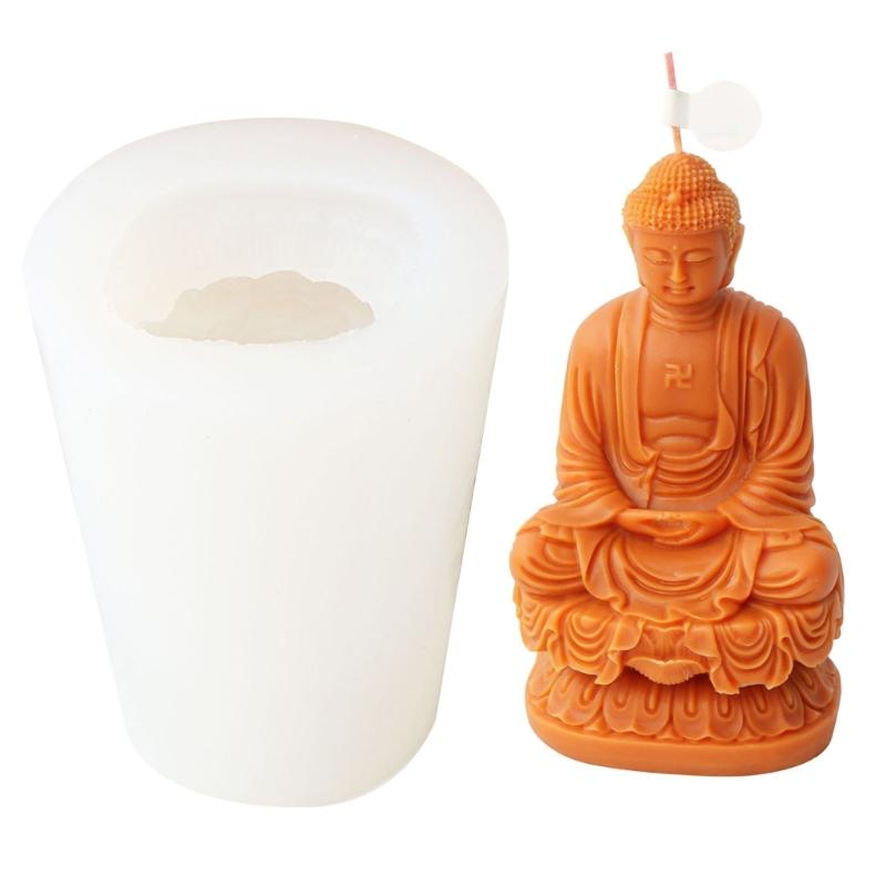 Ljusform 3D Bodhisattva Figur Gips Cement Hartsform DIY Festival Ljus Vax Hantverk Tillverkning Buddhism Dekoration