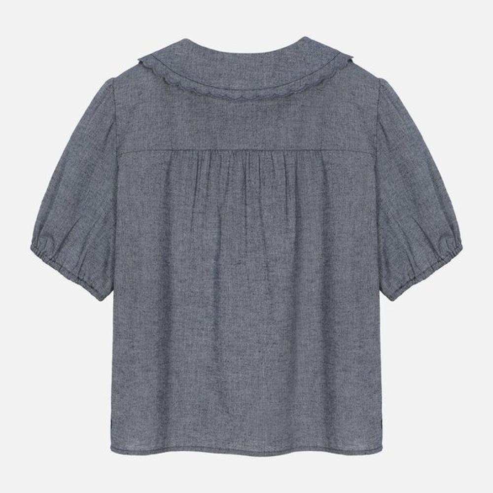 Thursday Island Women Scallop Collar Short Sleeve Blouse T264mbl215w