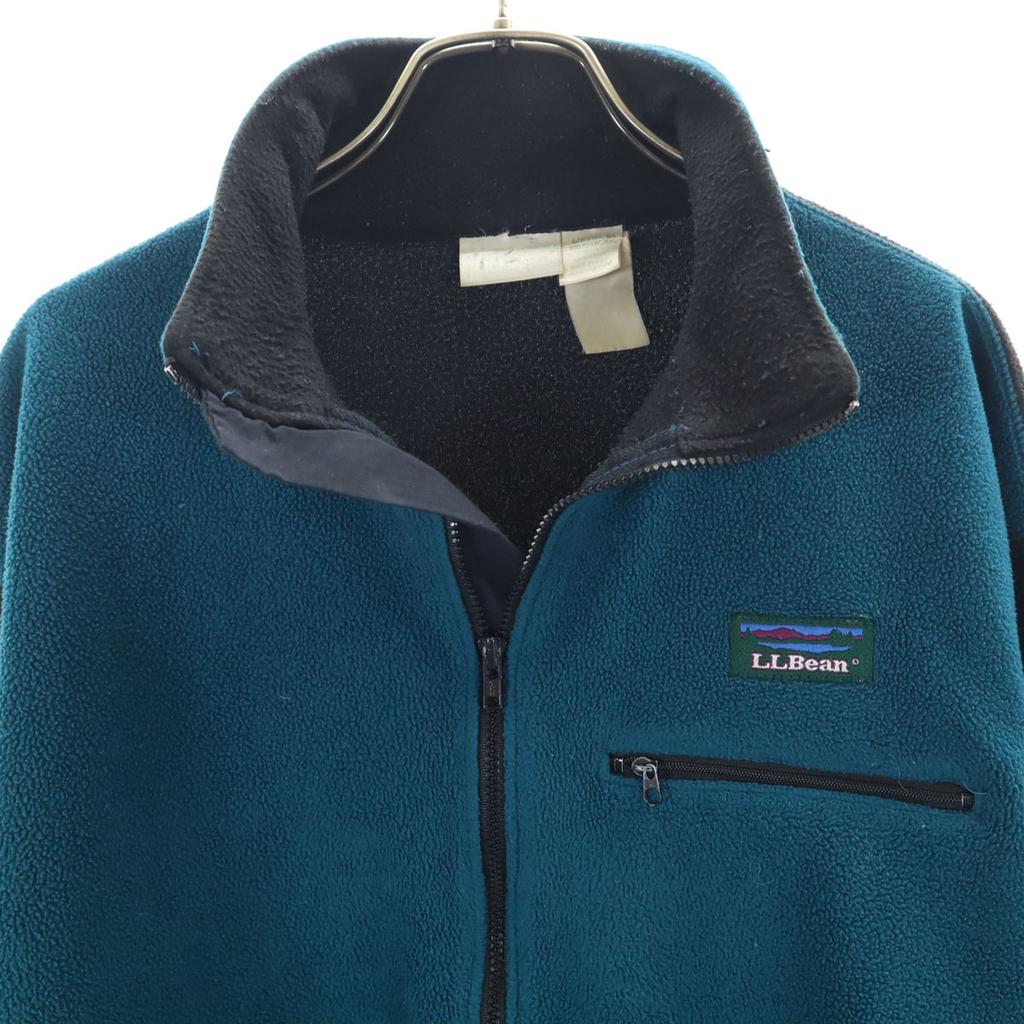 L.L.BEAN 80s Vintage Made In USA Half Zip Fleece Jacket M Blue Outdoors Men's Used