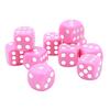 Set di 30 Dadi 16MM Plastica 6 Facce Angoli Arrotondati Dadi Cubi per Giochi da Tavolo Giochi da Tavolo Rosa