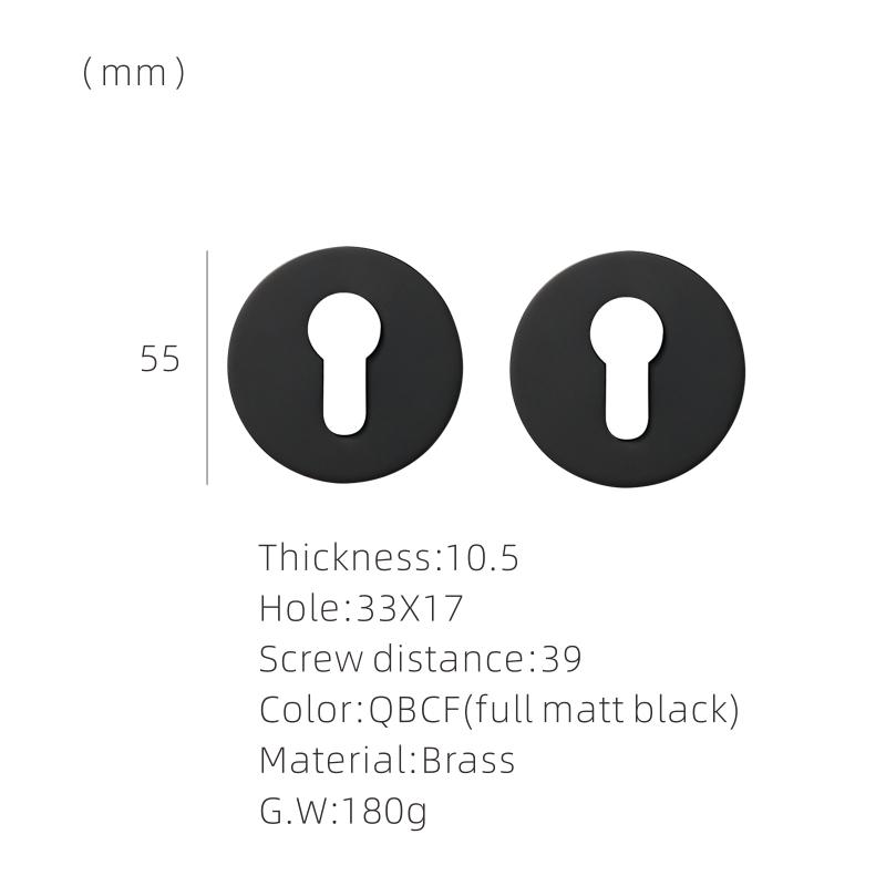 DOOROOM Brass Door Lock Key Escutcheon Plates Knurled Striped Thumbturn for Inside Door Room Bathroom Thumb Turn