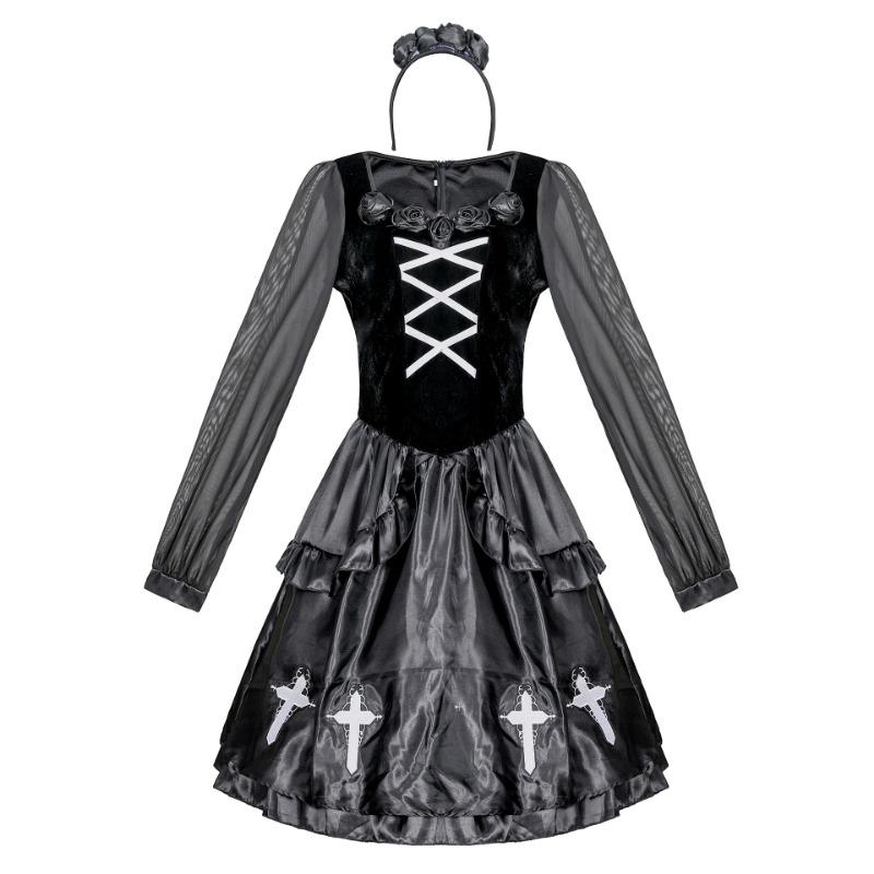 New Halloween Horror Nun Costume, Scary Thriller Vampire Trick Party Costume