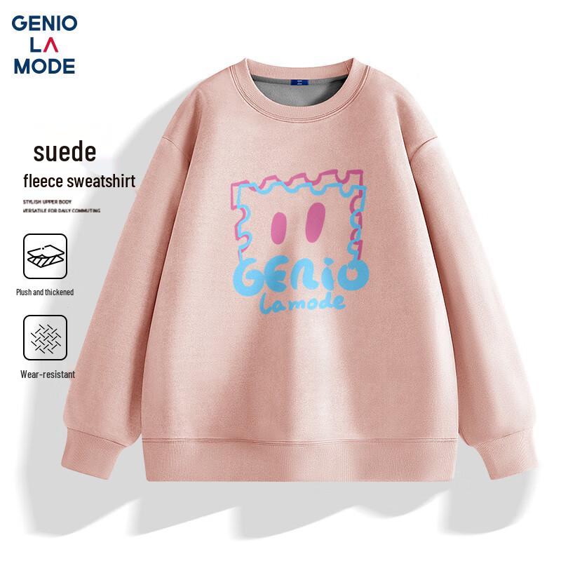 

GENIOLAMODE Men s Loose Fit Fleece Suede Sweatshirt L