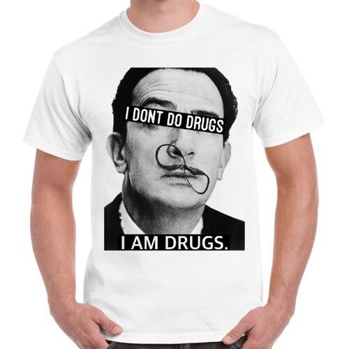 Salvador Dali I Don't Do Drugs I Am Drugs Mad Artist Cool Retro T Shirt 2346