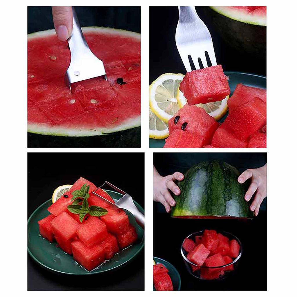 2-in-1 Watermelon Fork Slicers, Watermelon Cutter Summer Fruit Cutting Fork Head Fruit Forks Knife