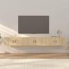 Wall Mounted TV Cabinets Set of 3 Sonoma Oak Finish 100 X 34.5 X 40 Cm