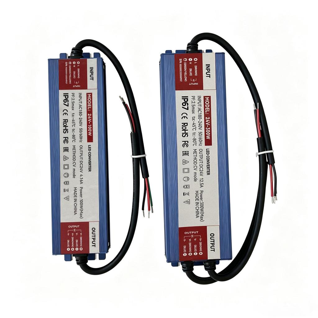 IP67 Outdoor Waterproof Constant Voltage Driver, 12V/24V, 60W-600W Power Supply with Full Potting
