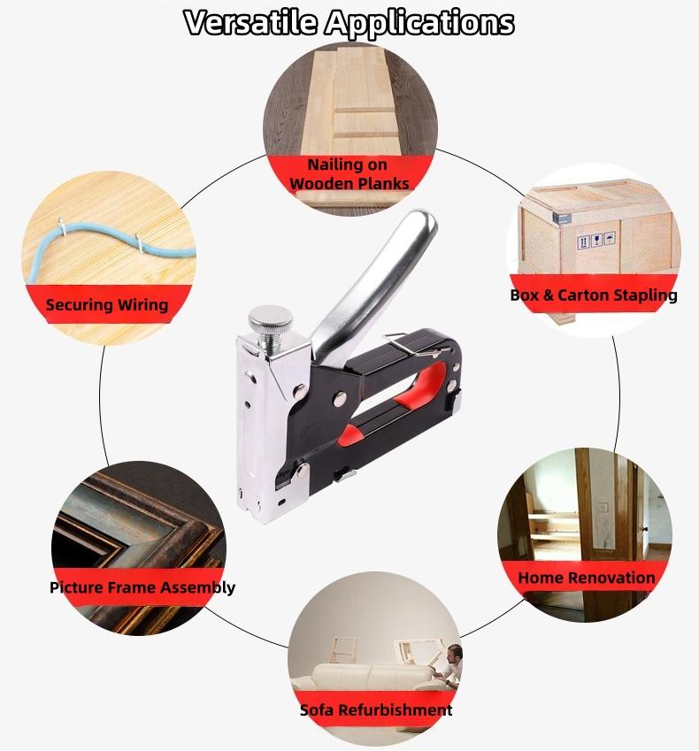 3 In 1 Nail Gun With 600 Staples Heavy Duty Staple Gun For Wood