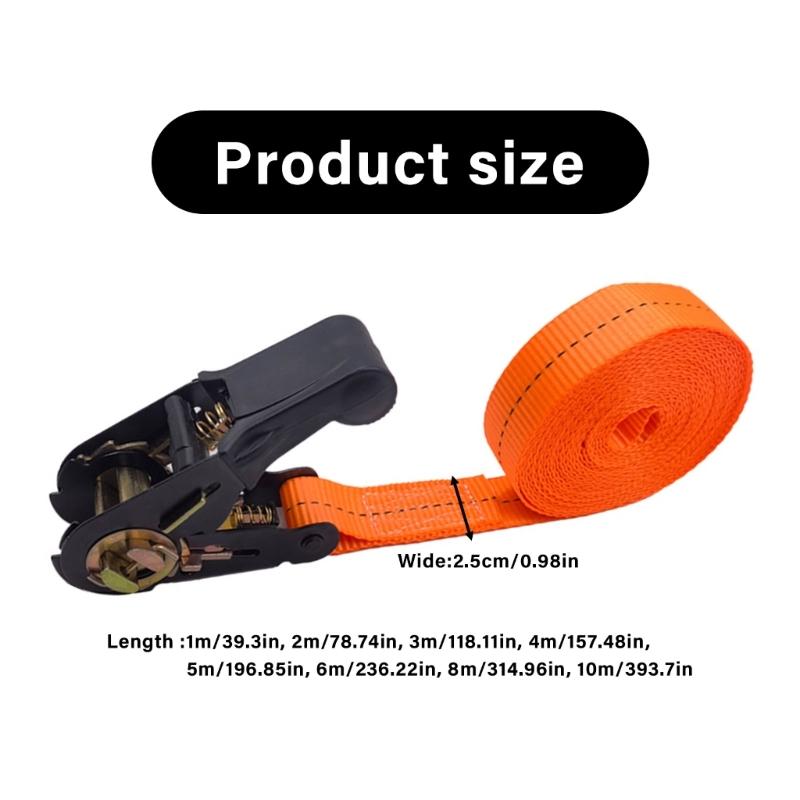 Tie Down Straps with Metal Buckle Tie Downs Adjustable for Trucks Motorcycles Boat Ratchet Lashing Straps