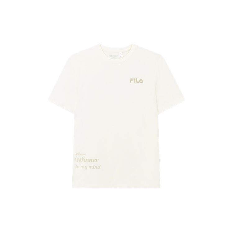 FILA T Shirts Men s Ivory Crew Neck Moderate Straight Fit F11M339104F-IV XXL