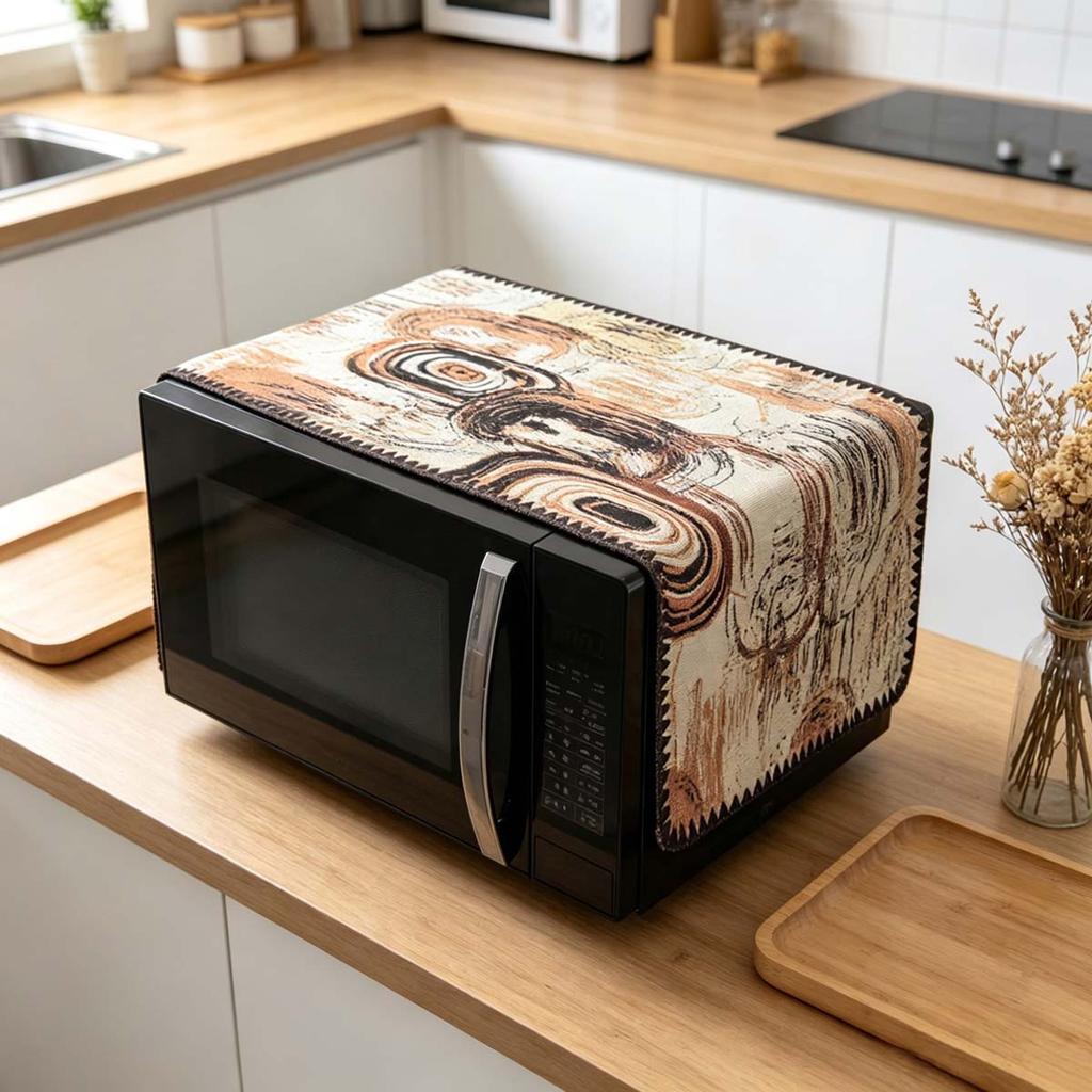 30x90cm Minimalist Cotton Linen Microwave Dust Cover Anti-Dust Appliance Cover