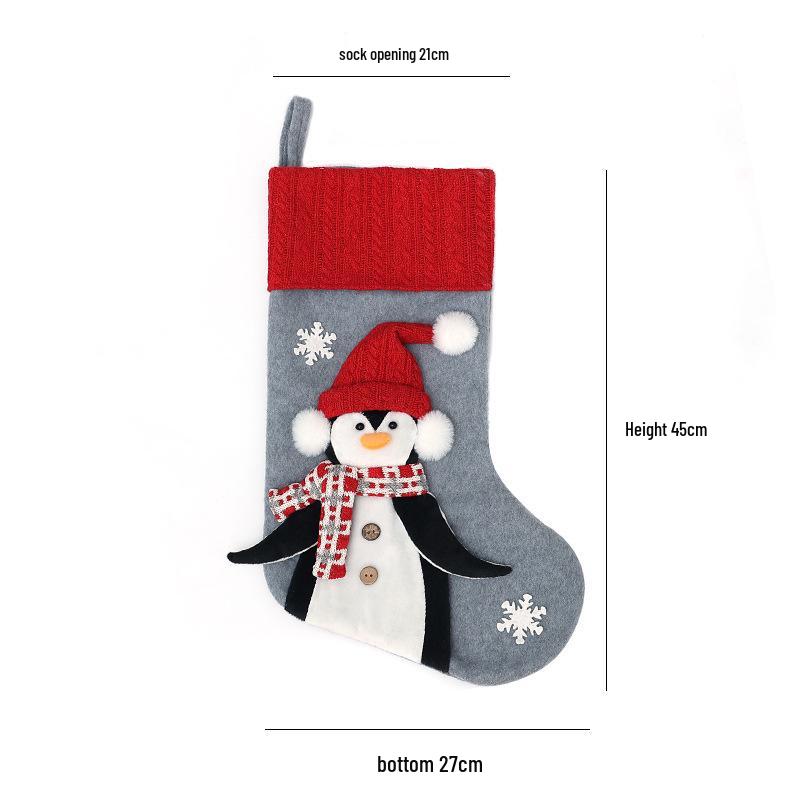Children's Christmas Stocking Gift Bag and Tree Ornament Decoration