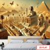 2D Sphinx Pyramid Backdrop, Ancient Egyptian Desert Scene Photography Background