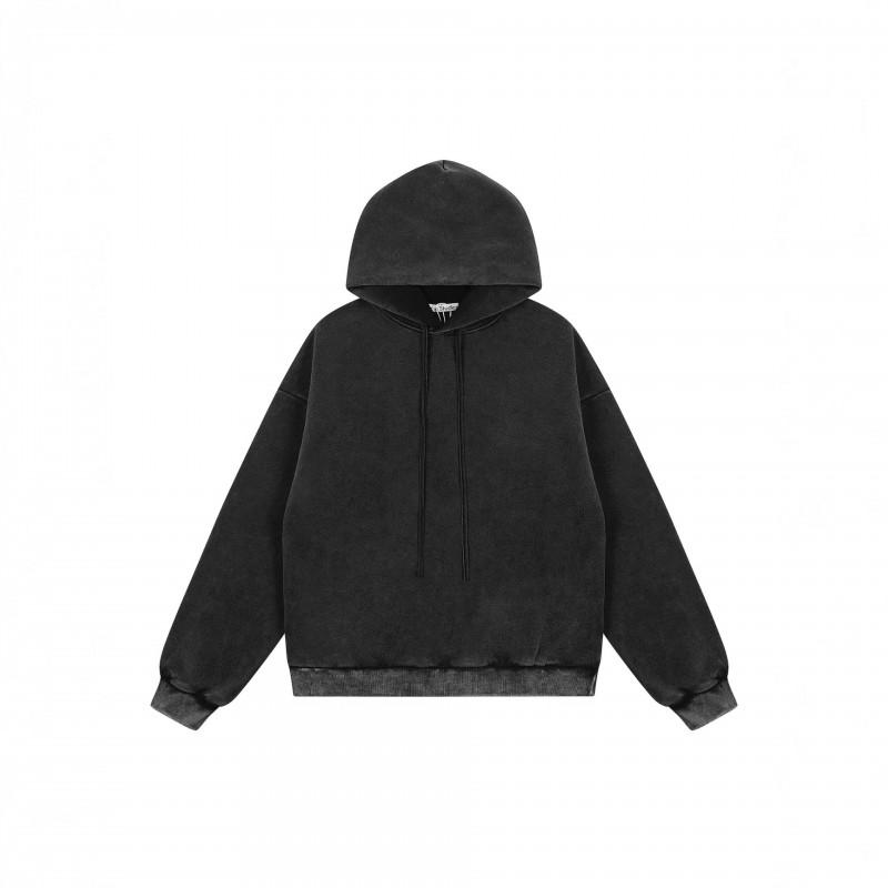 Unisex Oversized Hoodie Vintage Washed Cotton Sweatshirt With Drawstring Hood Letter Print