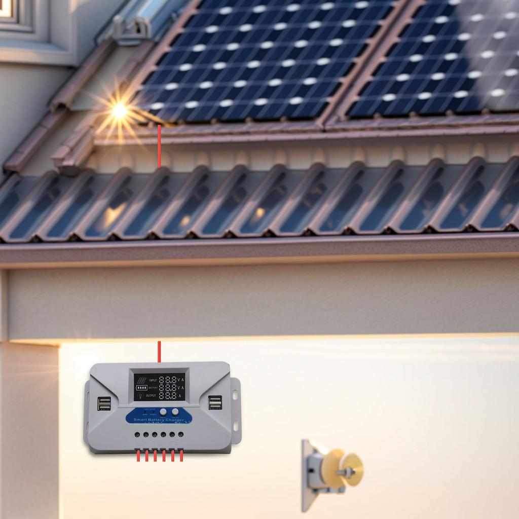 Adaptive Solar Power Controller 12V/24V Solar Panel Regulator Universal Batteries Regulator For PWM 20A Solar Charge Controller