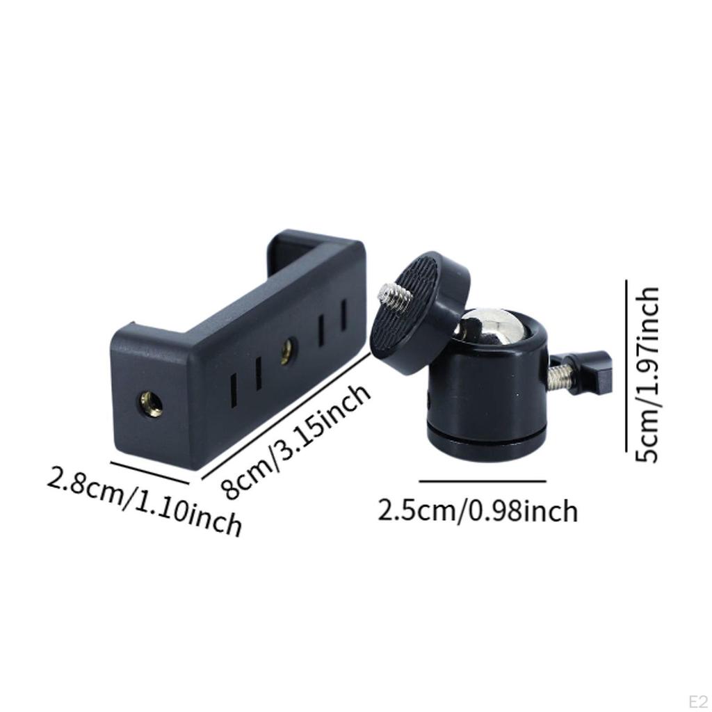 Mini Ball Head Degree Sturdy Portable 3/8 " Threads Mount Base Adapter Universal for Monopods LED