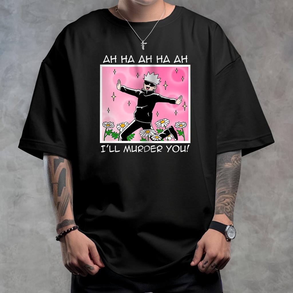 Jujutsu Kaisen Gojo Anime Mens Printed TShirt Summer Short Sleeve Casual Top Collar Casual Street TShirt Womens Short Sleeve 4XL