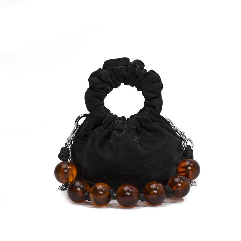 Стильная бархатная сумка через плечо  Облако  для детей с жемчугом и дышащим дизайном чёрный