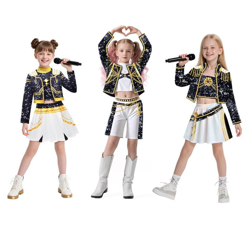Jenter Skole Sceneopptreden Sanger Karneval Party Rollespill Kostymer Barn Latelek Halloween Cosplay Antrekk Draktsett