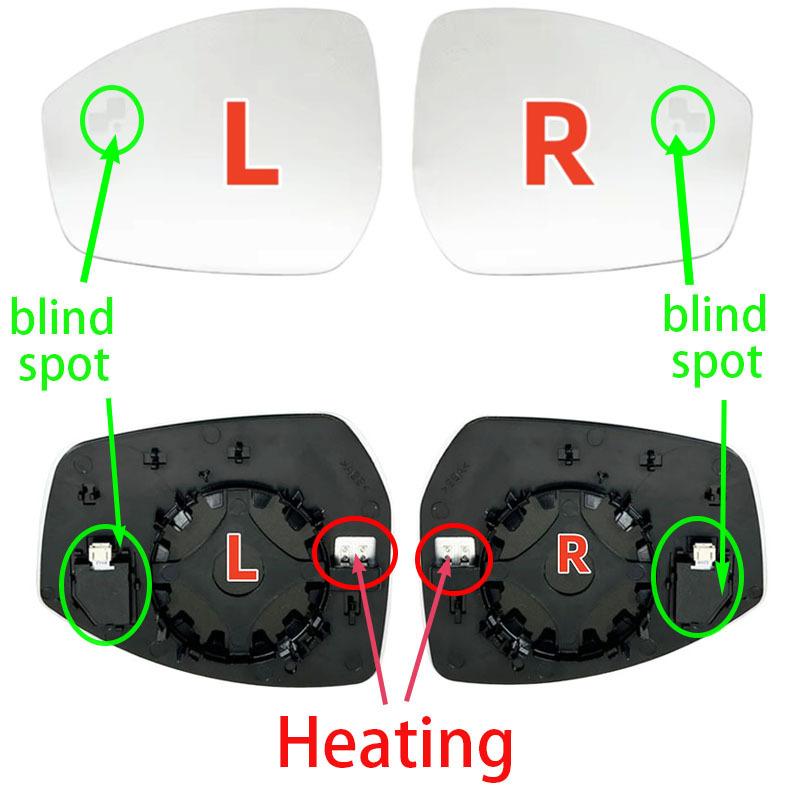 For Land Rover Range Rover Evoque Discovery Sport Jaguar E-Pace F-Pace Auto Heated rearview mirror blind spot warning glass