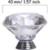 4 Pack 40 Mm Diamond Shaped Glass Crystal Knobs with 3 Size Screws for Cabine