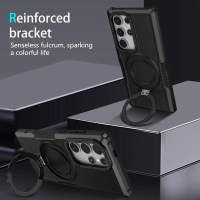 Rugged Military Armor Ring Magnetic Stand Holder Case For Samsung Galaxy S26 Ultra Plus S25 S24 S23 S22 Plus S24FE Cover Coque