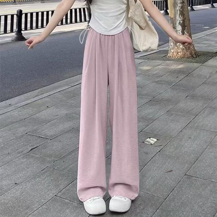 

Летние тонкие женские свободные летние модели повседневные длинные брюки уличные брюки с широкими штанинами женские брюки S