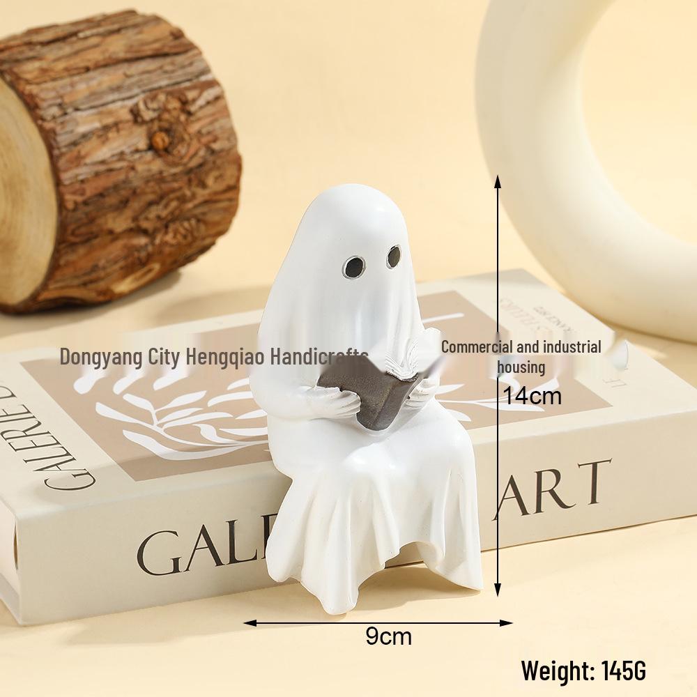 Ghost Reading Book Lamp Figurine Toy