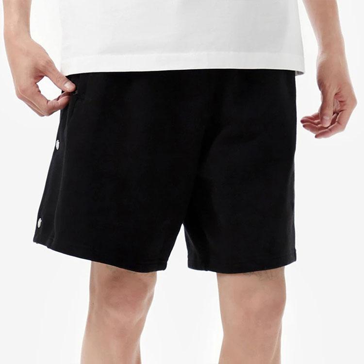 Li-Ning Anti-Wu Series Deceptive Pure Color Side Button Straight Loose Casual Shorts Men Bottoms Black AKSS375-1