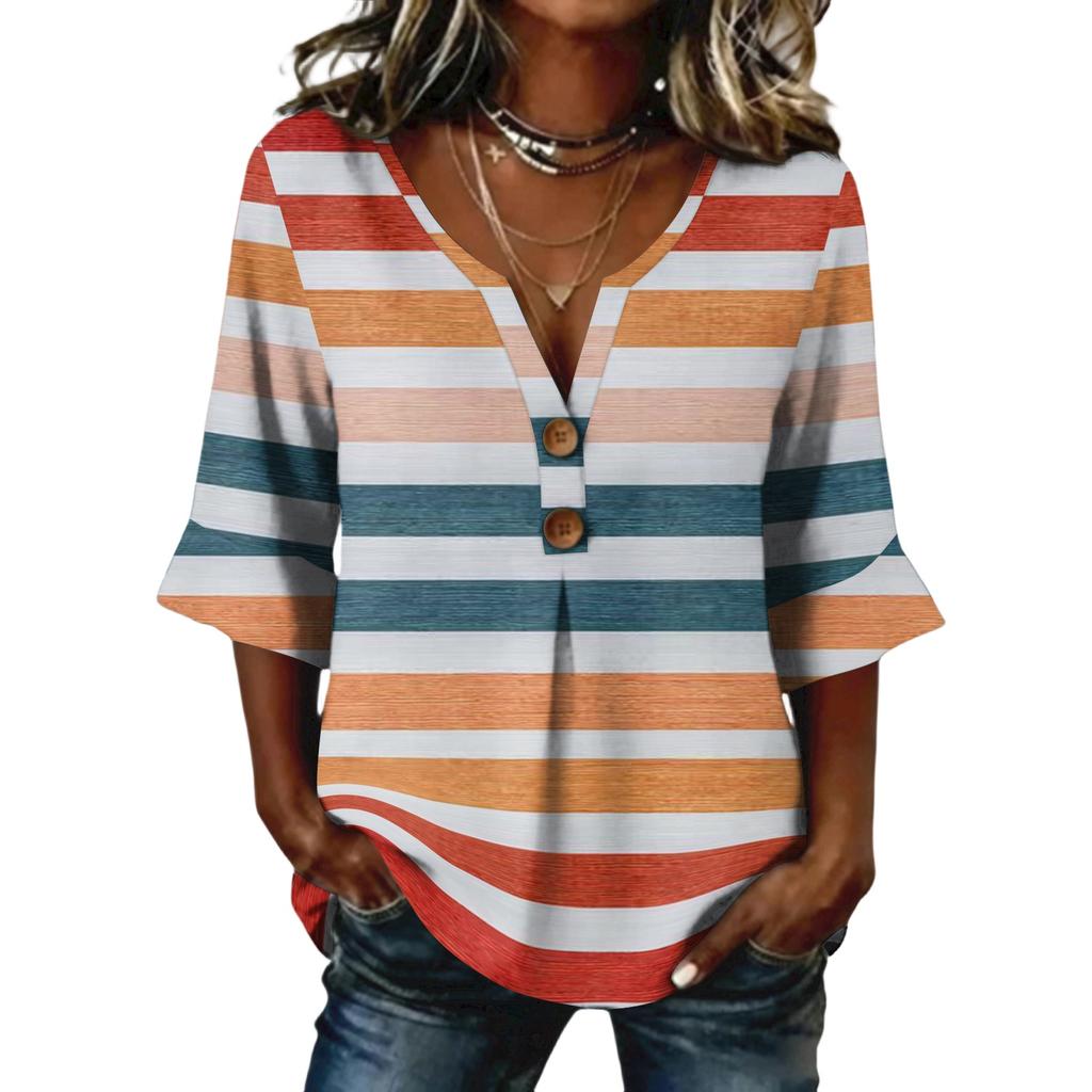 Long Sleeve Shirts for Women Womens Long Sleeve Tops Long Sleeve Tops for Women Womens Long Sleeve T Shirts Casual Striped V Neck Blouse