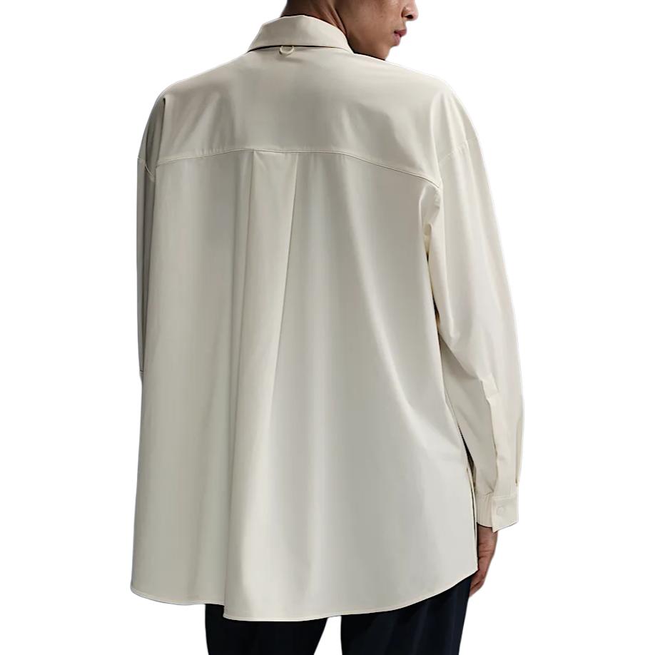 New Nike Dri Fit OVERSIZE Shirt Women's Sail White/Light Bone HQ0237-133