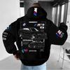 Oversized Unisex Streetwear Hoodie Pink Sports Car Print Loose Fit Long Sleeve Pullover Women Men
