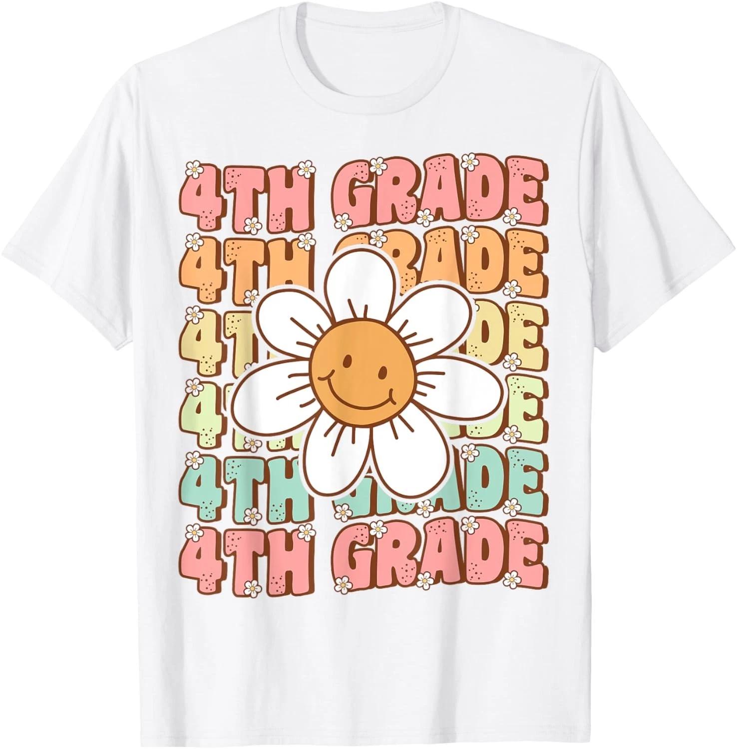 

Groovy 4th Grade Back To School First Day of Fourth Grade Gift Unisex T-Shirt L