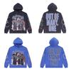 Cross-border Trendy Brand Foreign Trade God & Speed Skull Hound Alphabet Washed Hoodie Sweater Men's and Women's High Street Jacket
