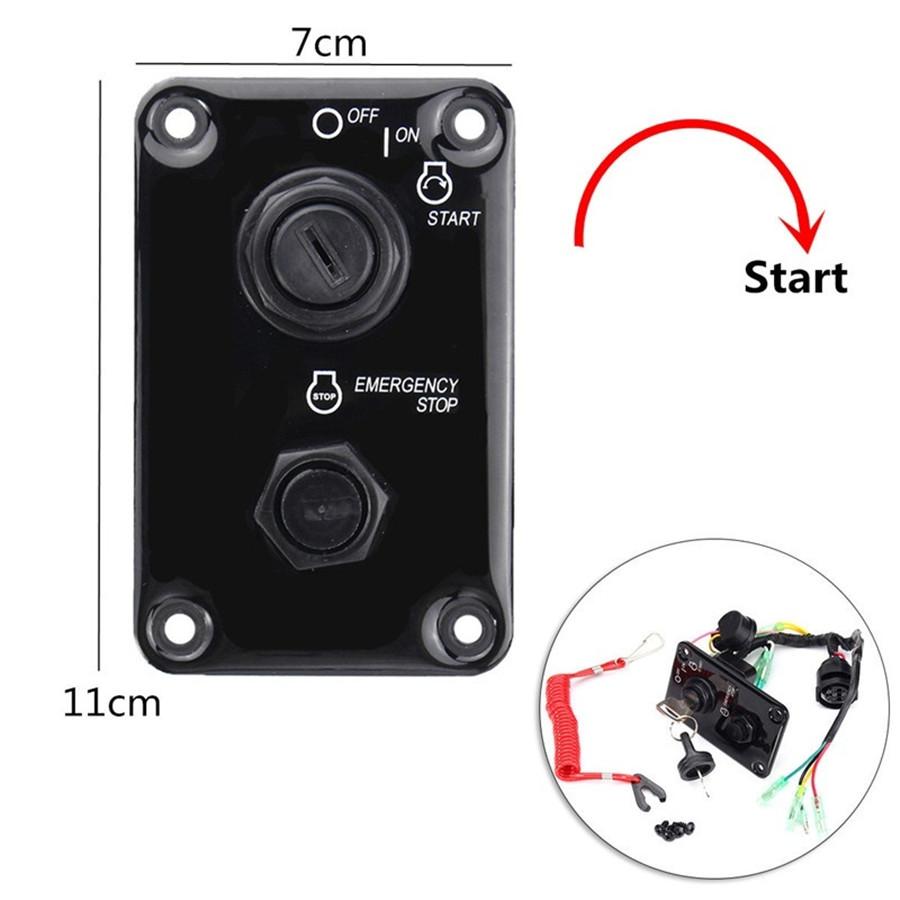 Boat Outboard Single Engine Key Switch Panel 12V 0.1W For Yamaha 704-82570-08-00