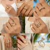 Elegant Gold-Plated Adjustable Pearl Ring with Multi-Layered Diamond Inlay